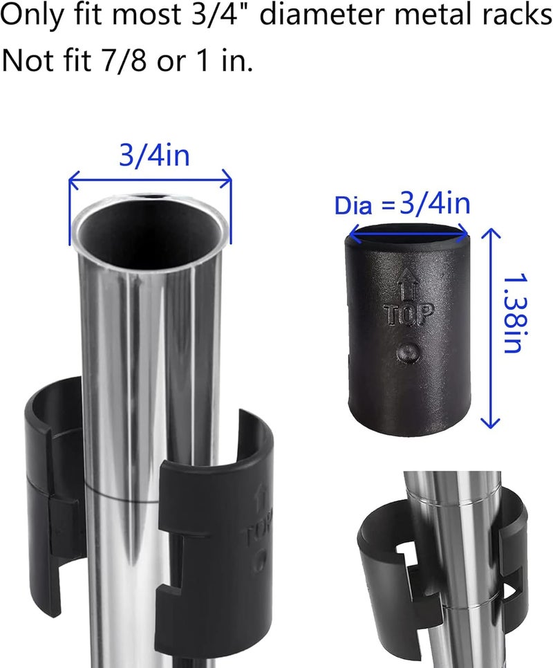 WAFJAMF Wire Shelf Clips 24 Pack Wire Rack Lock Clip Replacements for 3/4 Inch Post Fit for Wire Shelving Sleeves System - Image 2